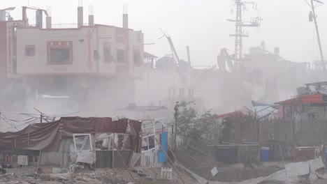 collapsed buildings after an airstrike during israel-hamas war 2023, gaza
