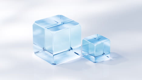 glass cube with bright light background, 3d rendering.