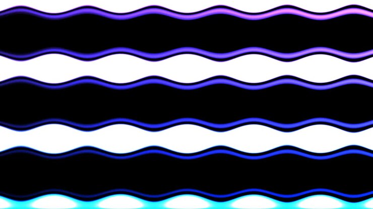 Strisce verticali blu-viola si trasformano in punti bianchi e poi in strisce orizzontali. Sfondo dinamico e piacevole in continua evoluzione come un motivo geometrico animato in loop