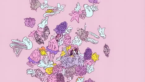 abstract organic shapes in pastel colors