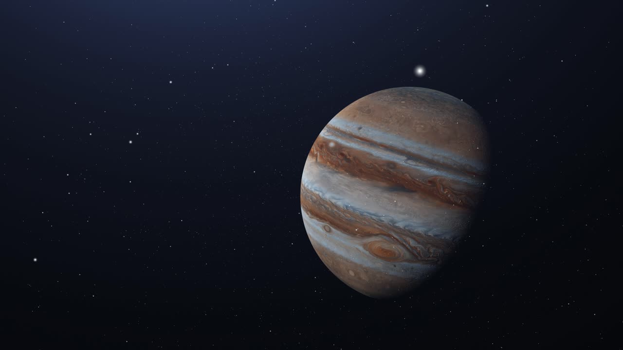 planeta júpiter en la oscuridad del espacio