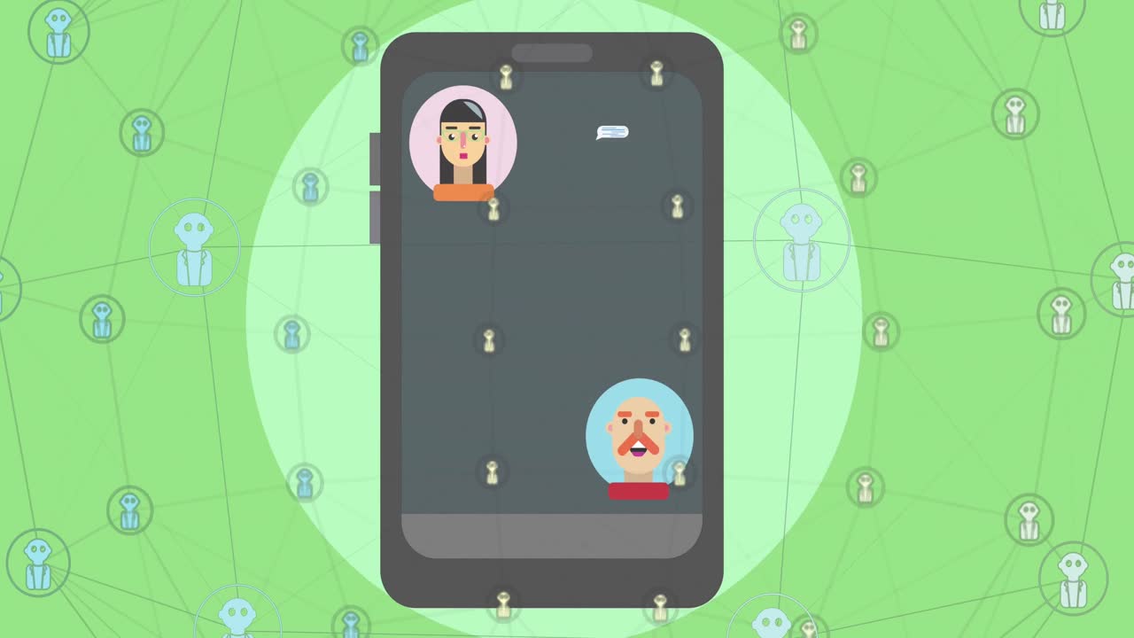 스마트 폰 및 ai 네트워크에서 채팅의 애니메이션