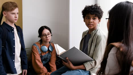 diverse group of students studying together