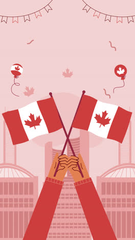 Gráfico-En-Movimiento-De-Ilustración-Plana-Para-La-Celebración-Del-Día-De-Canadá