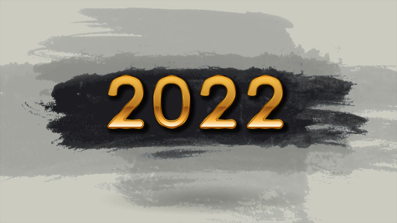 el año nuevo dorado de 2022 grunge acuarela fondo de movimiento abstracto