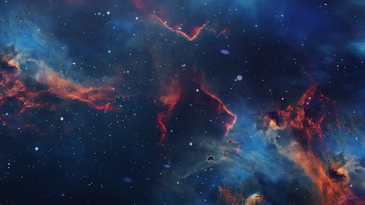 volo aggraziato verso la nebulosa nello spazio profondo, universo 4k