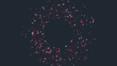 sinfonía de puntos rojos patrón circular hipnotizante en fondo oscuro