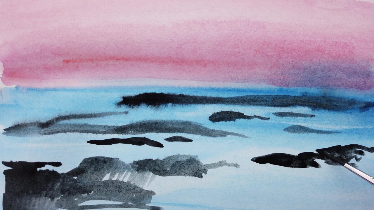 Disegno su carta con colori ad acquerello