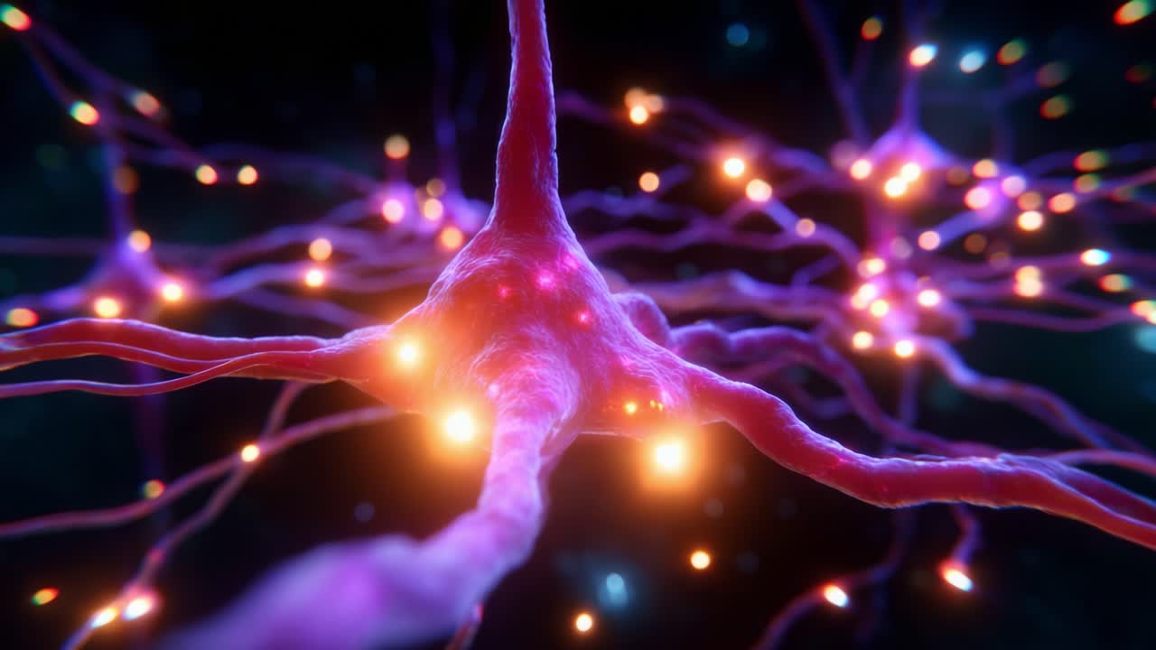 A Stunning Visual Exploration of Neurons, Highlighting Their Intricate Structures and Connectivity in a Colorful Display of Light and Energy, Perfectly Capturing the Essence of Neural Processes and Activity