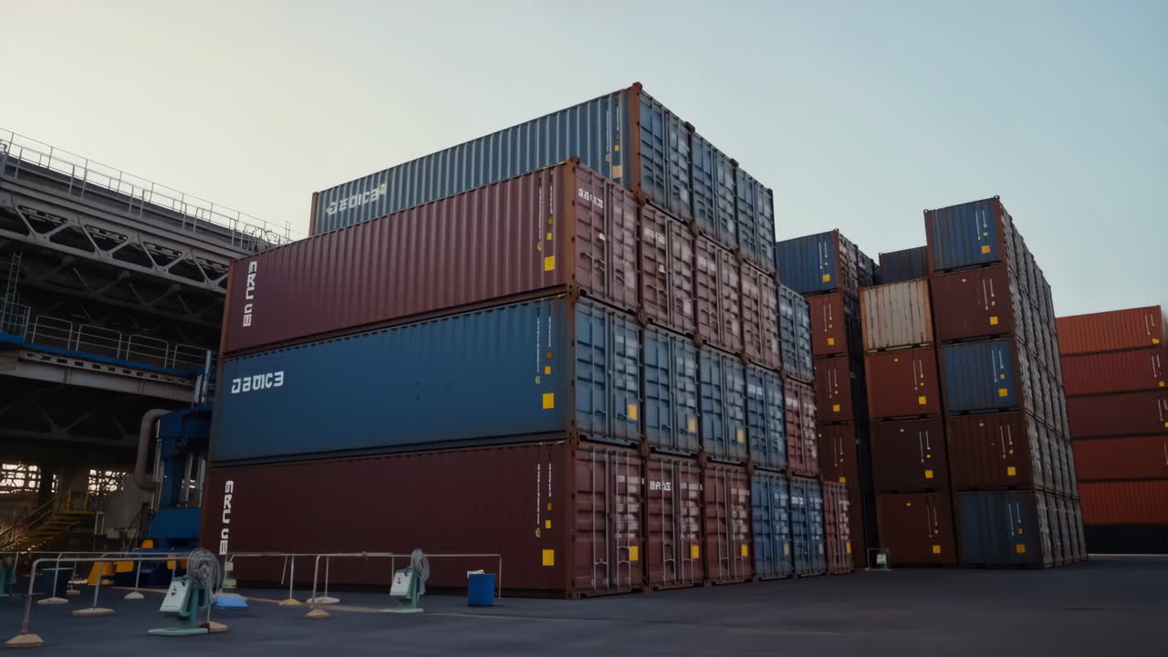 Stacks of Shipping Containers