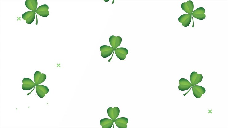 happy saint patricks day poster with clovers pattern