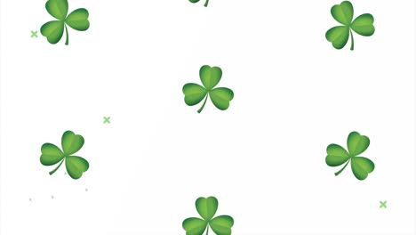 happy saint patricks day poster with clovers pattern