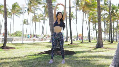 fit woman working out in park