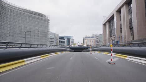 Nadie-En-El-Barrio-Europeo-De-La-Ue-En-Bruselas,-Bélgica