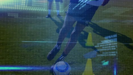 Animation-Der-Datenverarbeitung-über-Fußballspieler