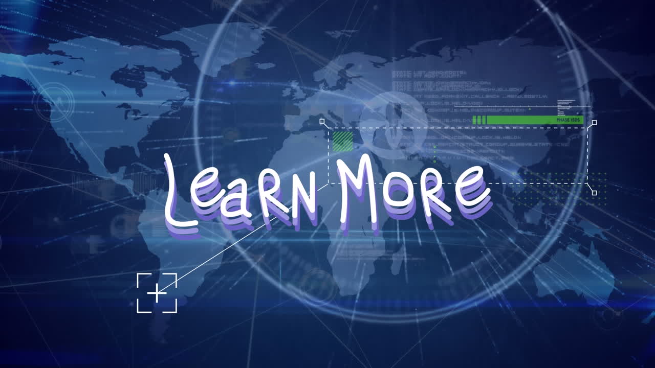 세계 지도를 통해 더 많은 텍스트를 배울 수 있는 애니메이션