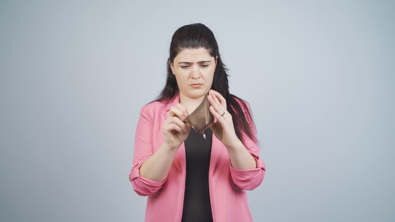 돈이 없는 사업가, 빈 지갑.