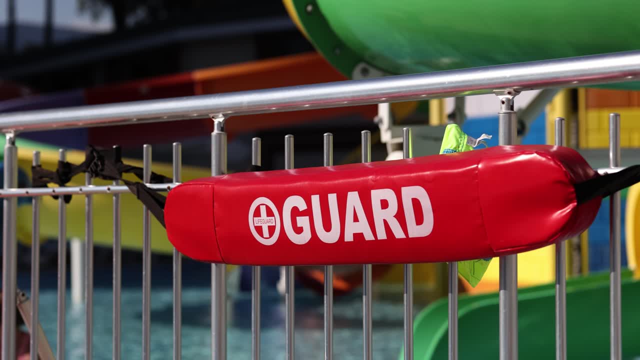 Lifeguard equipment at a water park