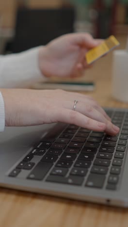 person using a laptop for online shopping with a credit card