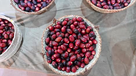 Fresh Emirati Dates are displayed during the Dates Festival in the United Arab Emirates