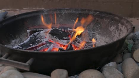 timelapse of a fire going through the stages for a barbeque