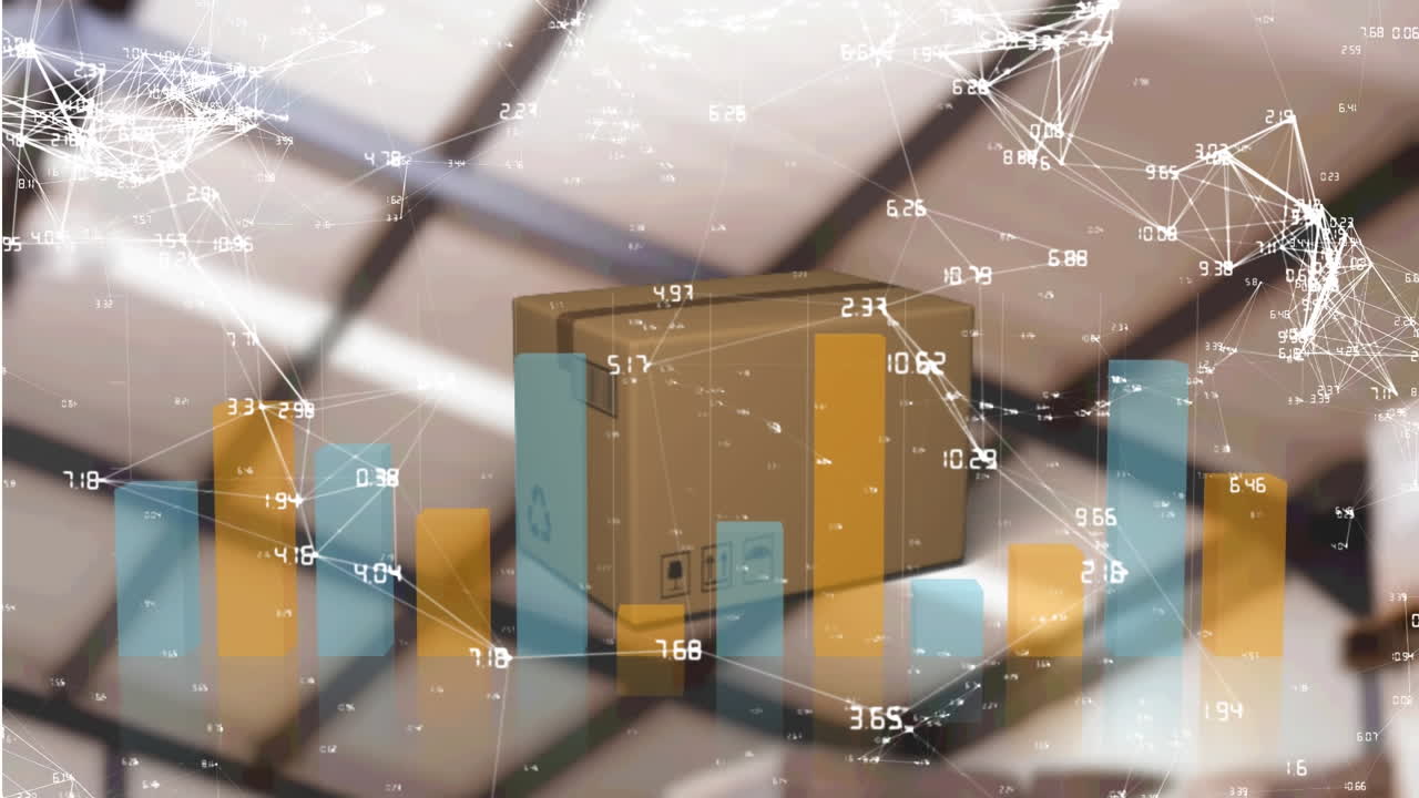 animación de la red de conexión sobre gráfico y caja