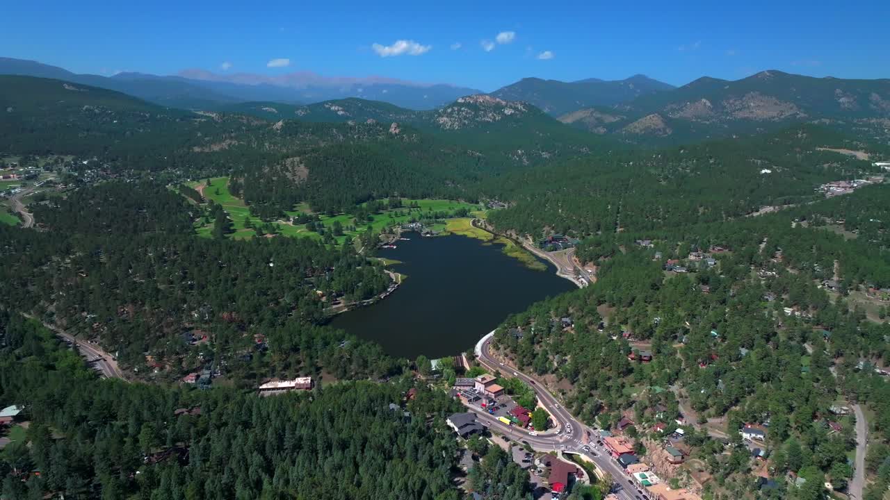 Aerial View of a Mountain Lake in Colorado