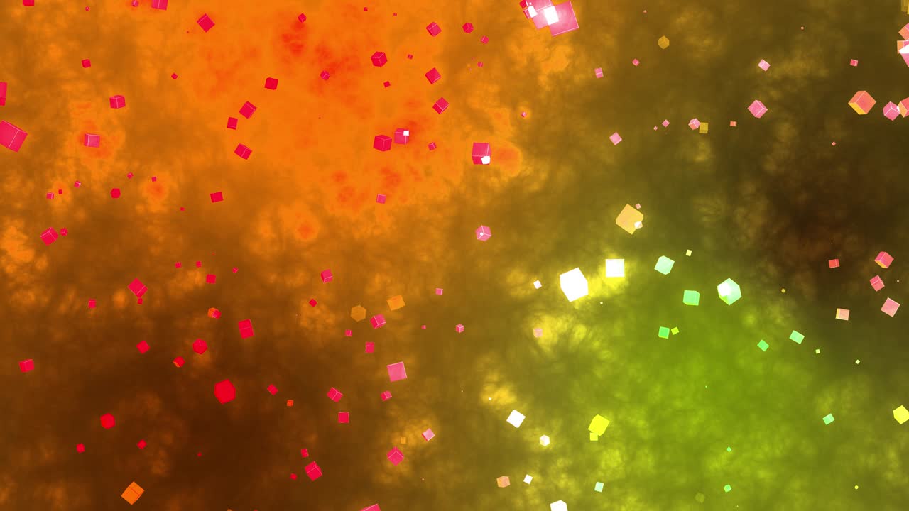 큐브 떠다니는 입자 애니메이션 모션 그래픽