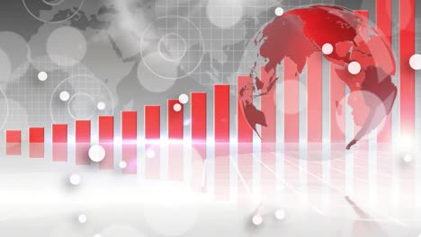 Animación-Del-Procesamiento-De-Datos-Y-Globo-Sobre-El-Mapa-Mundial