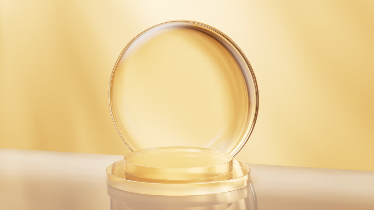 투명한 유리 무대 배경, 3d 렌더링