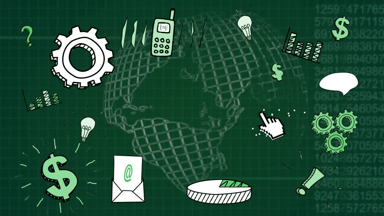 pictogramas con un globo giratorio