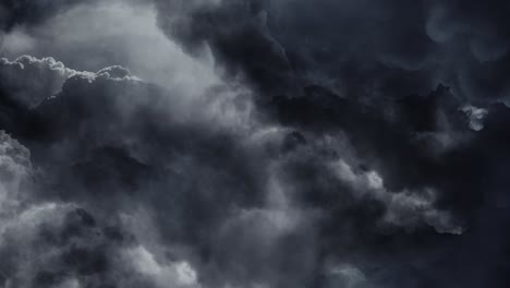 4k thunderstorm, cumulonimbus clouds in dark sky