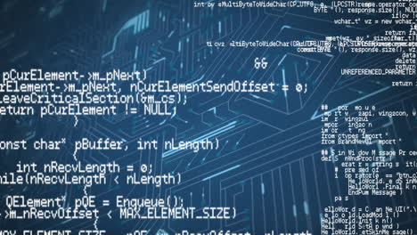 Data on blue circuit board