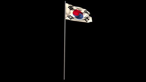 Korea-republic-national-flag-waving-on-flagpole