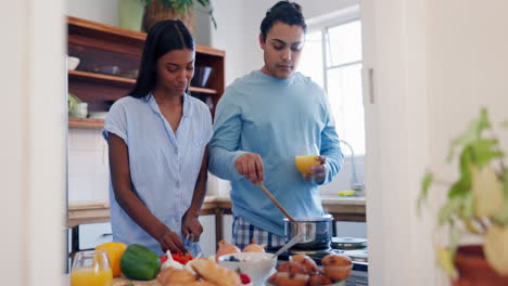 love, cooking and couple in the kitchen