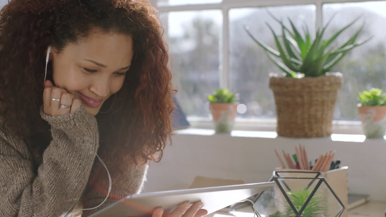 Learning, tablet and growth with a woman student