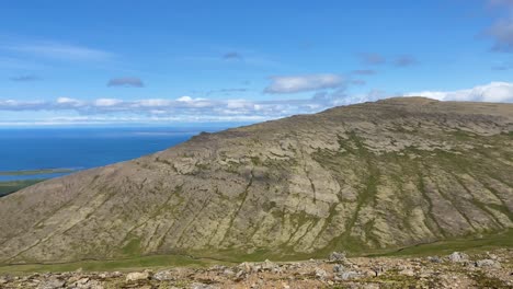 akrafjall mountain seen from top on a sunny summer day