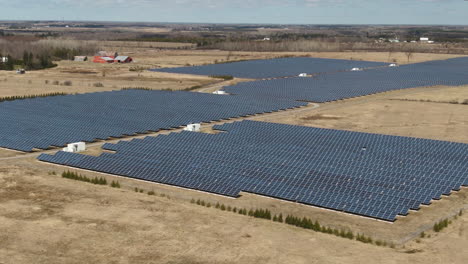 A-solar-farm-with-massive-solar-panels-filmed-from-the-air