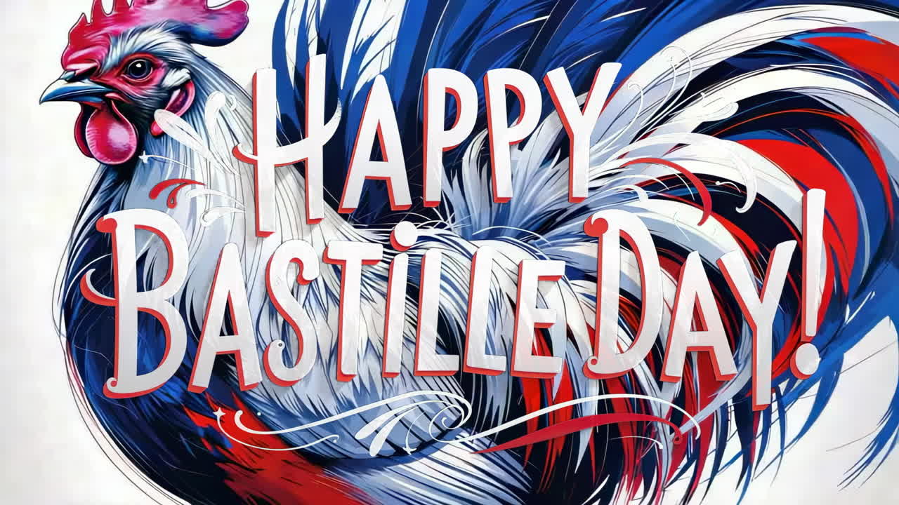 Happy Bastille Day with French Rooster