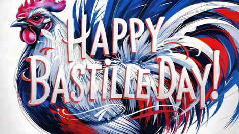 happy bastille day with french rooster