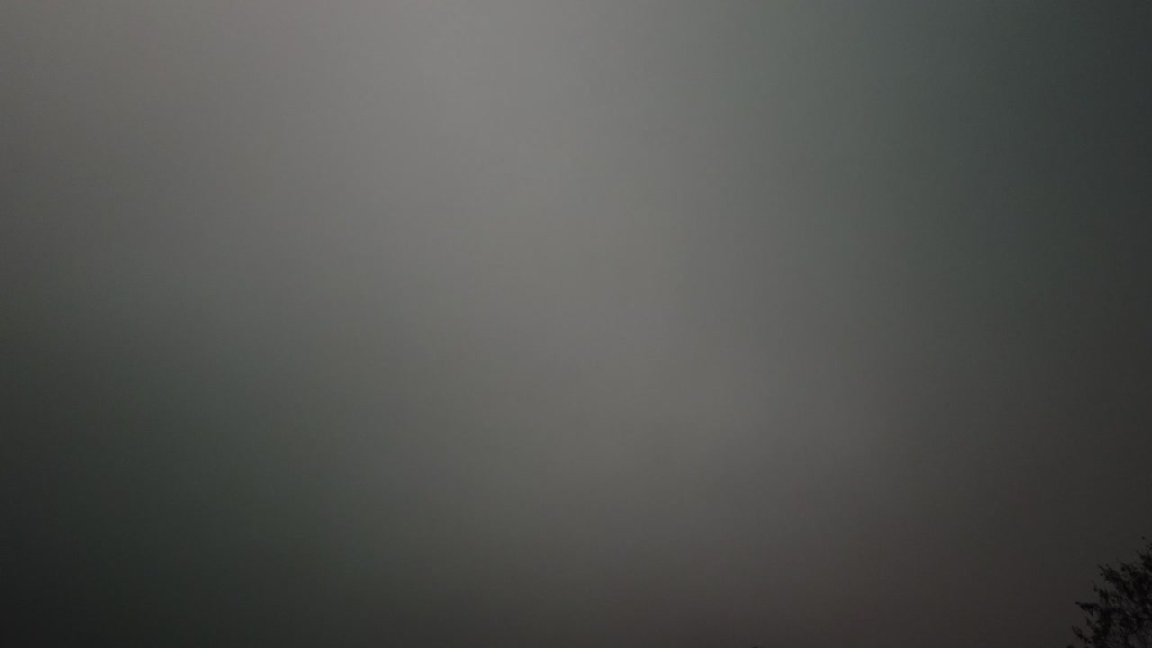Rolling hyperlapse of a fog shrouded hill side, rushing clouds, bleak, gray