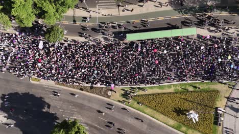 drone footage showcases the women's day march on avenida reforma under a warm sun