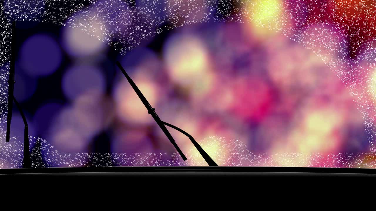 윈드스크린 와이퍼와 보케 (bokeh) 4k 시엄리스 루프