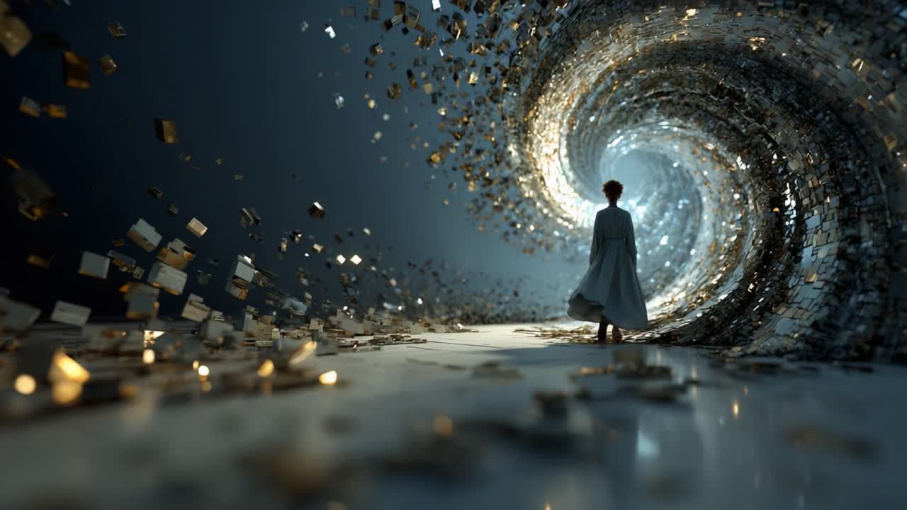 A Mystical Journey Through a Transformative Spiral, Capturing the Essence of Wonder, Curiosity, and Adventure as One Ventures into the Unknown and Unravels the Secrets of Existence