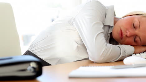 Mujer-De-Negocios-Tomando-Una-Siesta