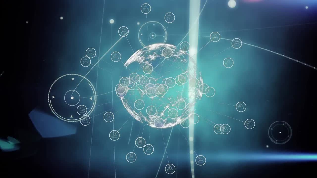 연결 네트워크를 통해 지구의 애니메이션