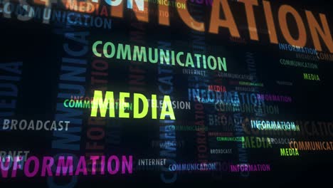 communication information and media text loop abstract concept