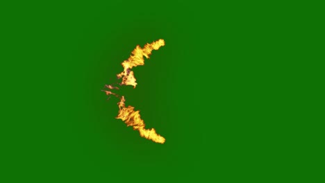 abstract fire ring on green screen