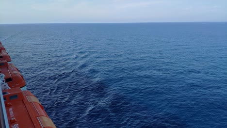 view of the open sea horizon from a cruise