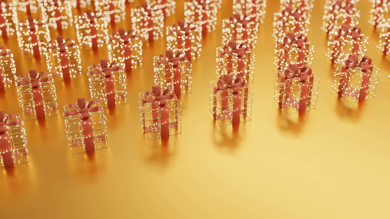 노란색 배경 배경 에 있는 선물 상자 들 을 낮추는 것